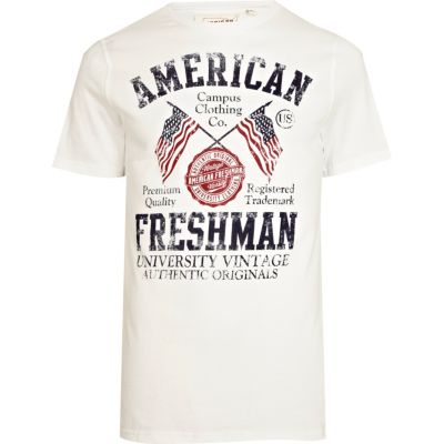 White American Freshman logo print t-shirt