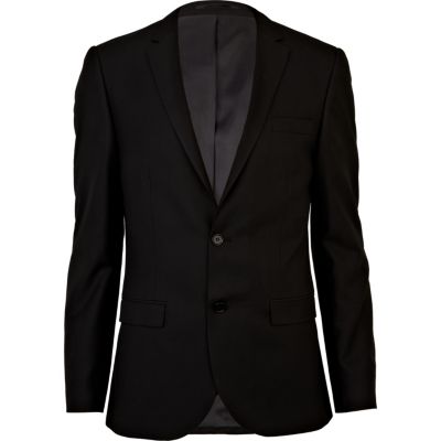 Black slim suit jacket