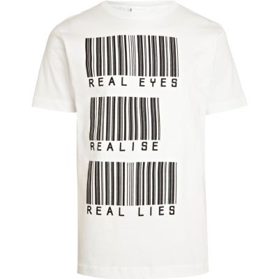 White To The Black barcode print t-shirt