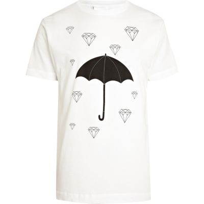 White To The Black umbrella print t-shirt