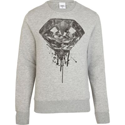 Grey To The Black diamond print sweatshirt