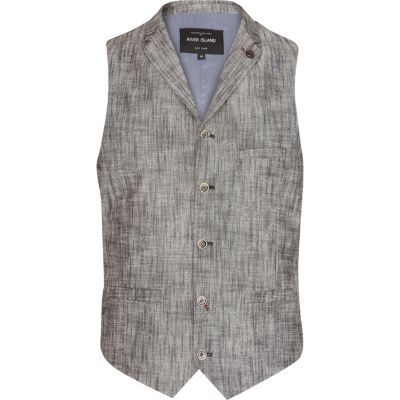 Black cross hatch smart waistcoat