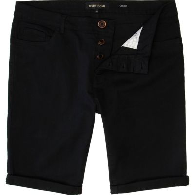 Black skinny stretch shorts