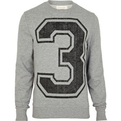 Grey 3 print sweatshirt