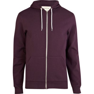 Purple zip through hoodie