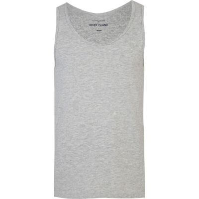 Grey marl rib vest