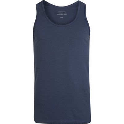 Navy ribbed vest