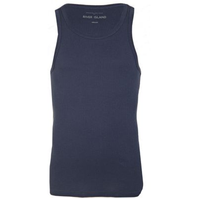 Navy rib vest