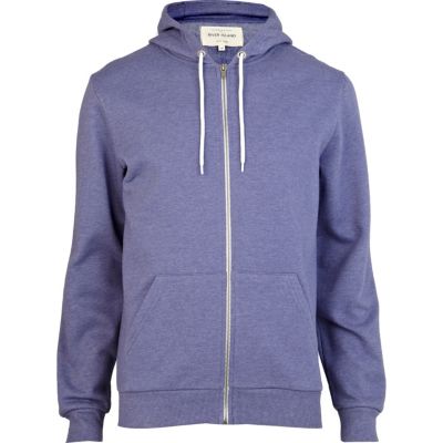 Blue zip through hoodie