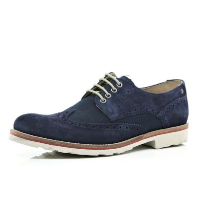 Navy Base brogue bowling shoes
