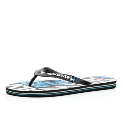 Black Quiksilver printed flip flops