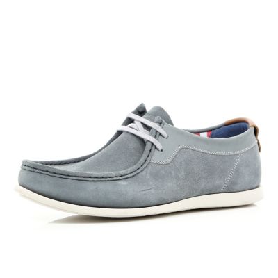 Grey suede Base lace up shoes