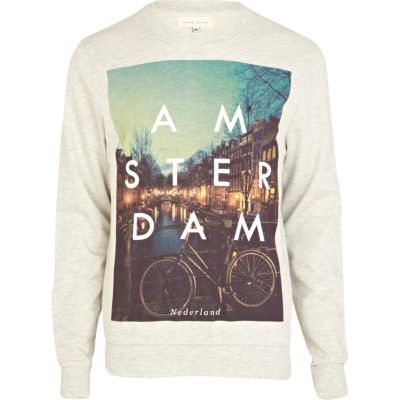 Ecru Amsterdam photograph print sweatshirt