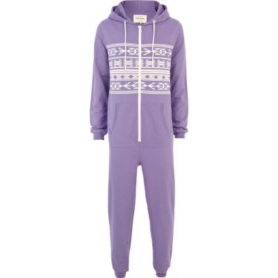 Purple Aztec print onesie