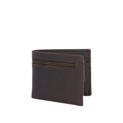 Brown leather zip around wallet
