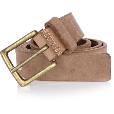 Light brown leather chino belt 