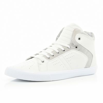 White contrast panel high tops