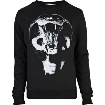 Black snake bite print sweatshirt