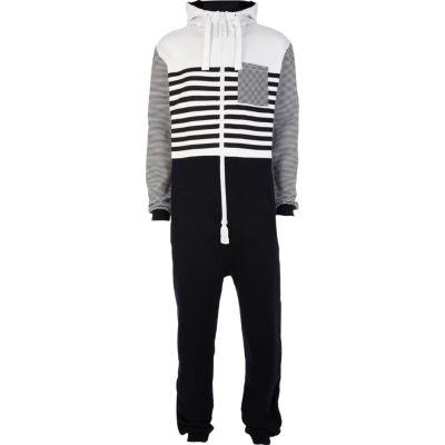 Navy Dirty Roller colour block stripe onesie