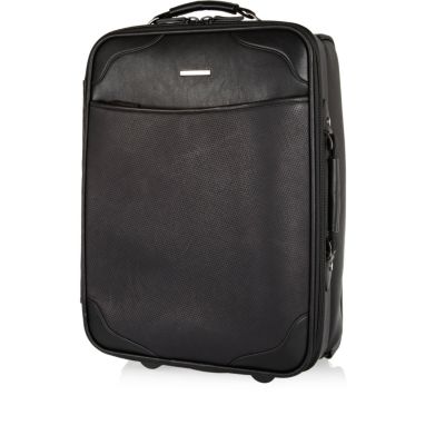 Black perforated wheelie suitcase