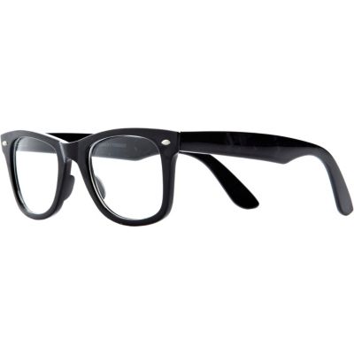 Black clear lens retro sunglasses