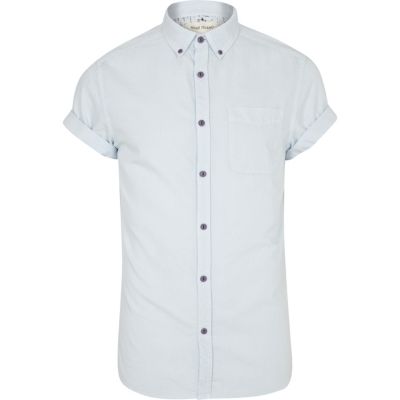 Blue pastel short sleeve shirt