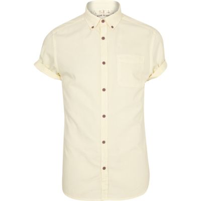Yellow pastel short sleeve shirt 
