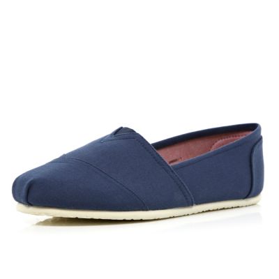Navy slip on plimsolls