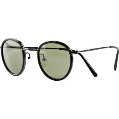 Gunmetal tone round retro sunglasses