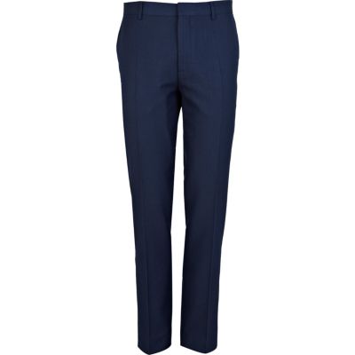 Blue skinny suit trousers