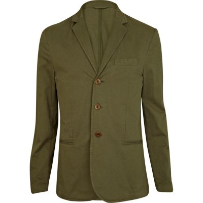 Khaki green lightweight blazer