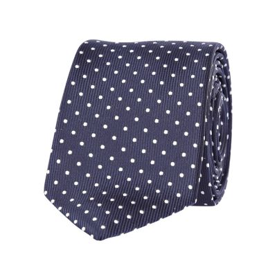 Navy polka dot tie 