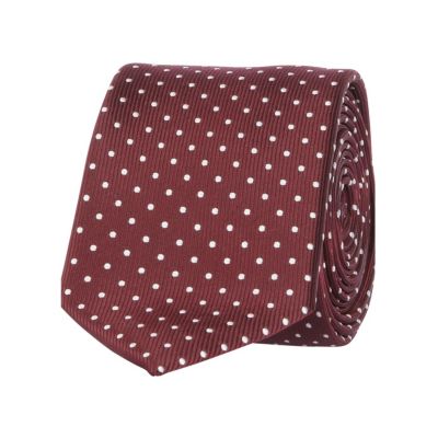 Red polka dot tie