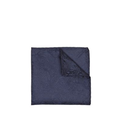 Navy paisley print handkerchief 