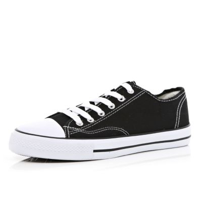 Black lace up plimsolls