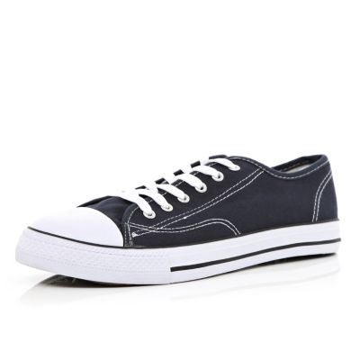 Navy lace up plimsolls