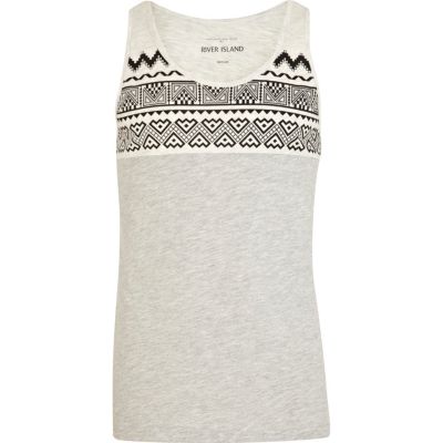 Grey tribal print vest