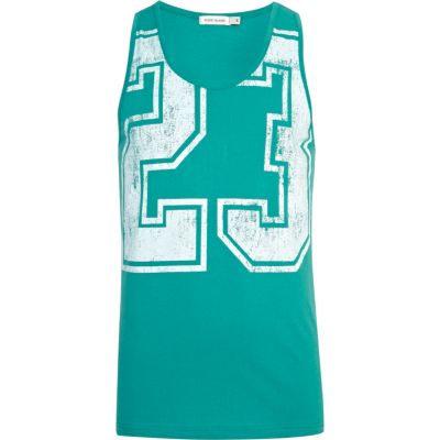 Green 23 print vest