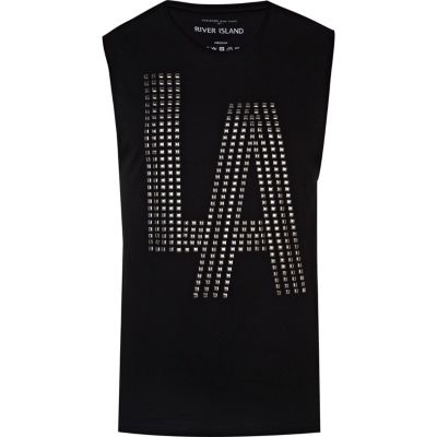 Black LA studded vest 