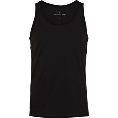 Black scoop neck jersey vest