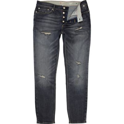 Dark wash ripped Sid skinny stretch jeans