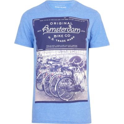 Navy Amsterdam river print t-shirt