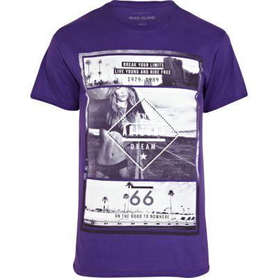 Purple Arizona City print t-shirt