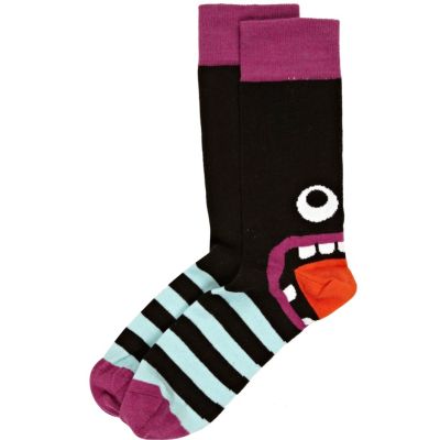 Black novelty monster socks