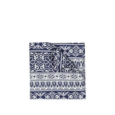 Blue and white aztec print handkerchief