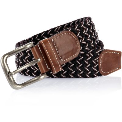 Black and brown woven belt