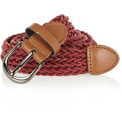 Dark red woven belt