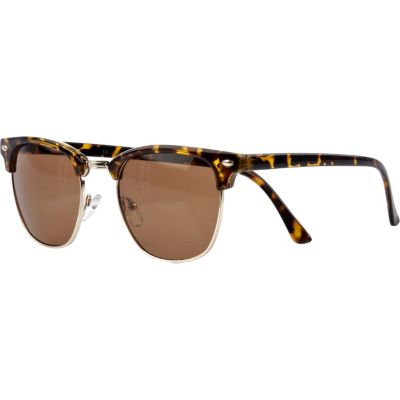 Brown tortoise shell retro sunglasses