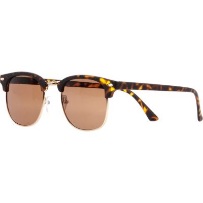 Brown tortoise shell round sunglasses