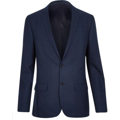 Blue skinny suit jacket